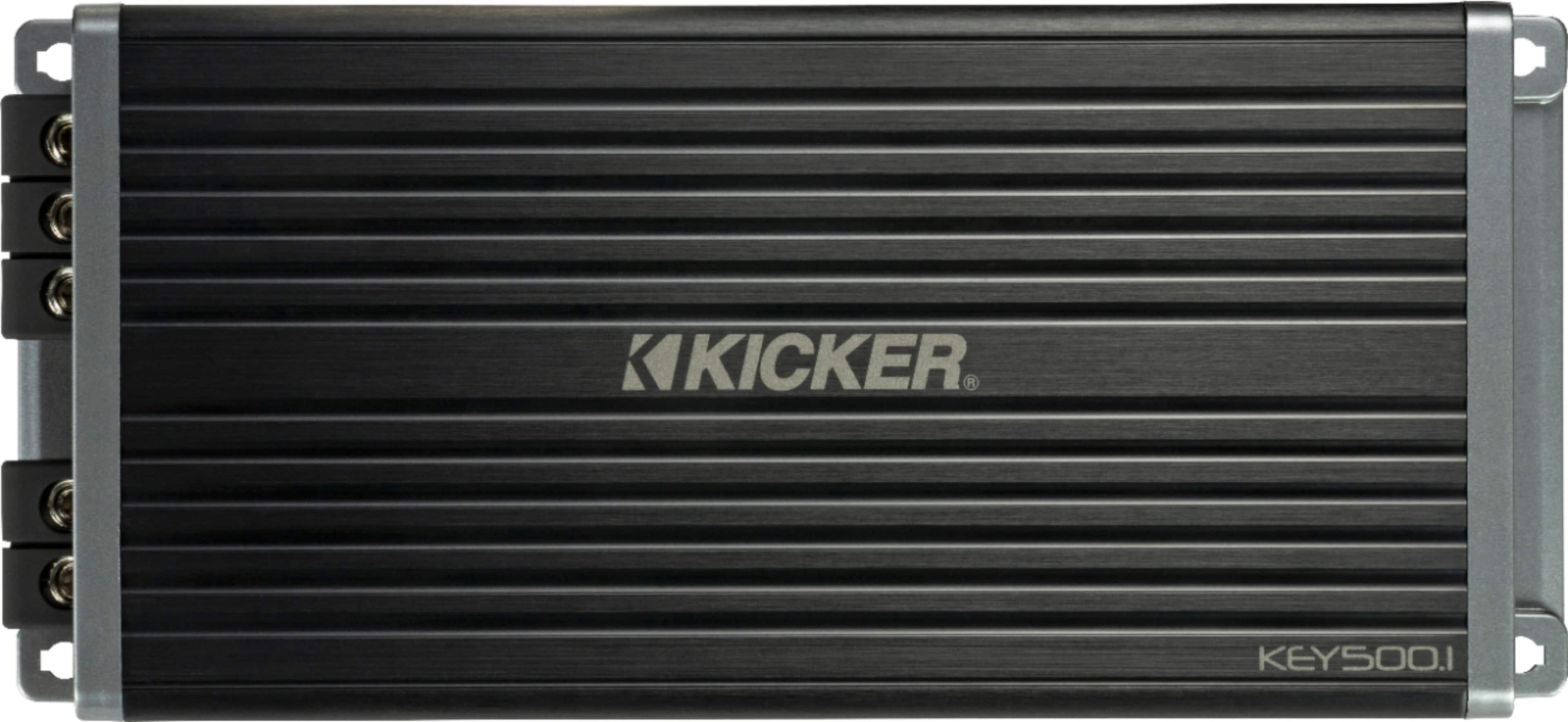Front. KICKER - KEY 500W Mono Amplifier with Variable Crossovers - Black.