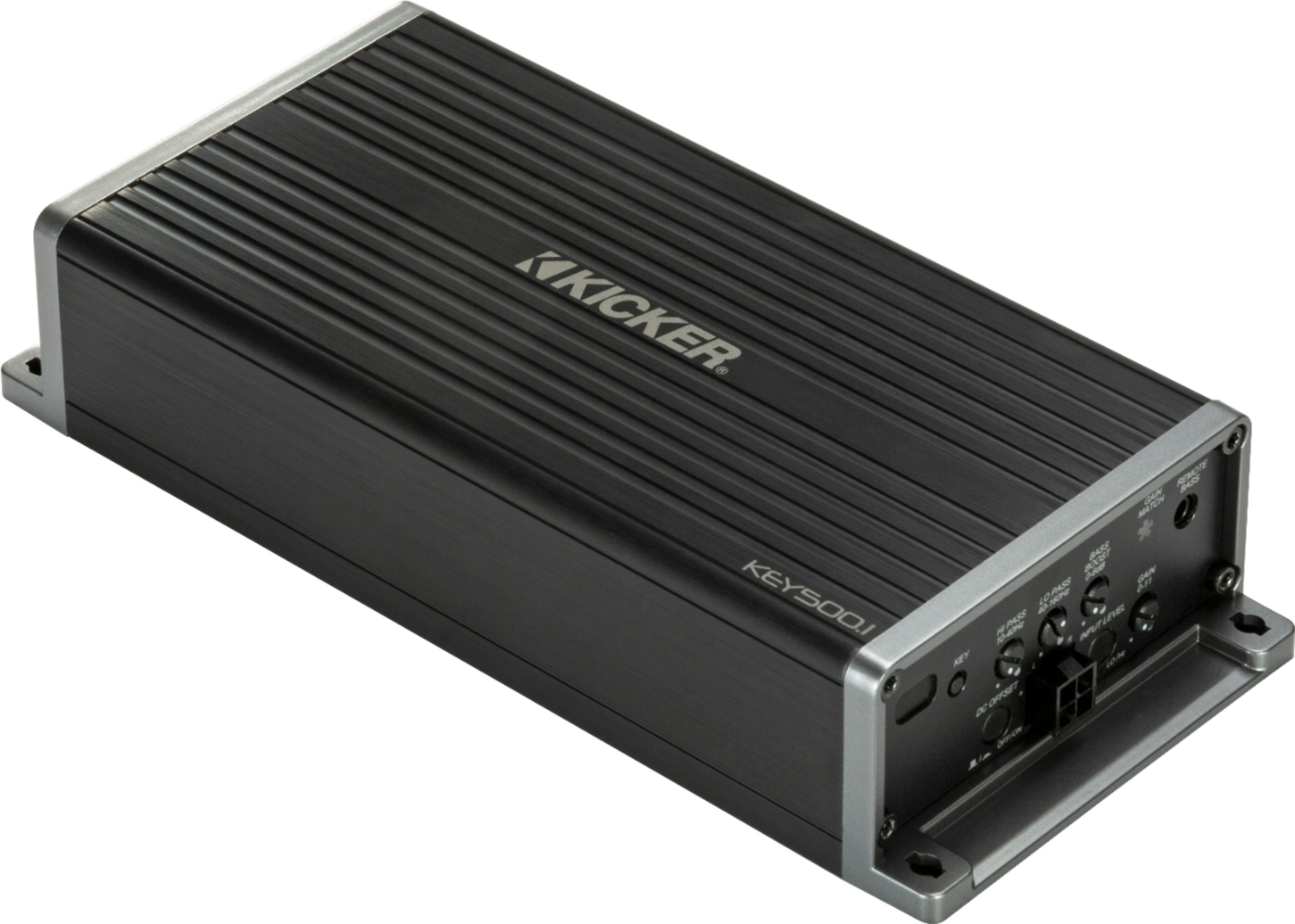 Left View: KICKER - KEY 500W Mono Amplifier with Variable Crossovers - Black