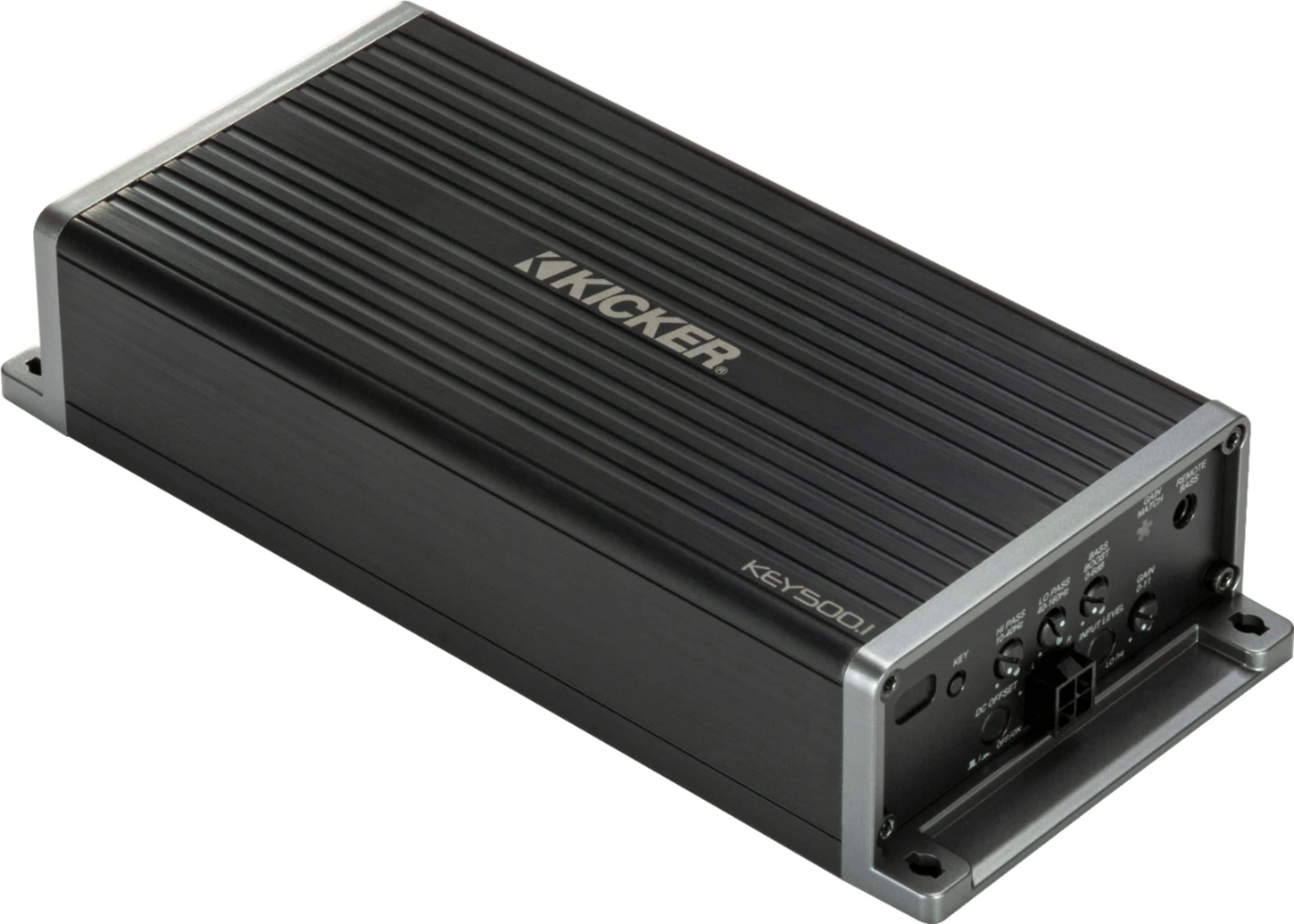 Left. KICKER - KEY 500W Mono Amplifier with Variable Crossovers - Black.