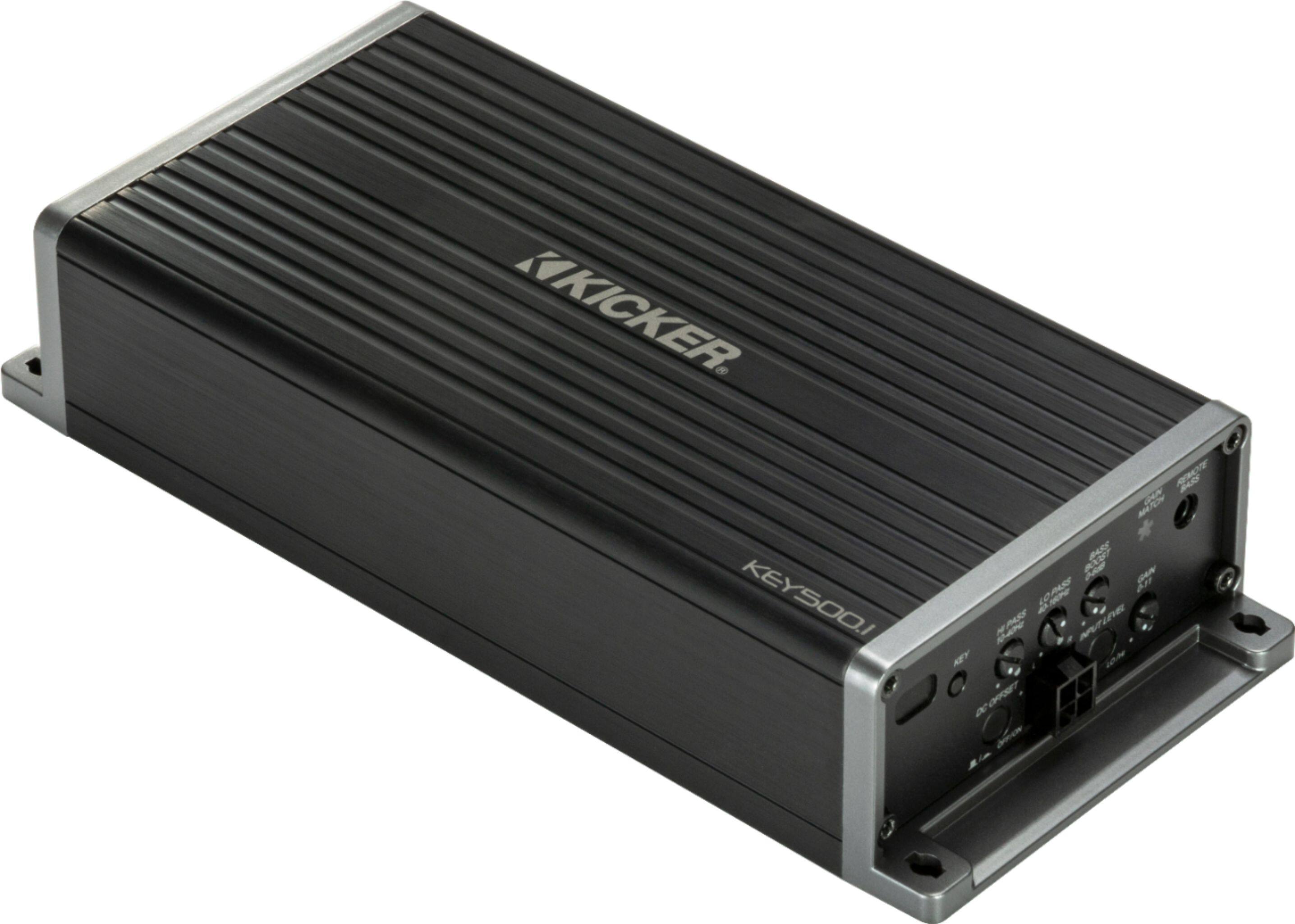 Left. KICKER - KEY 500W Mono Amplifier with Variable Crossovers - Black.