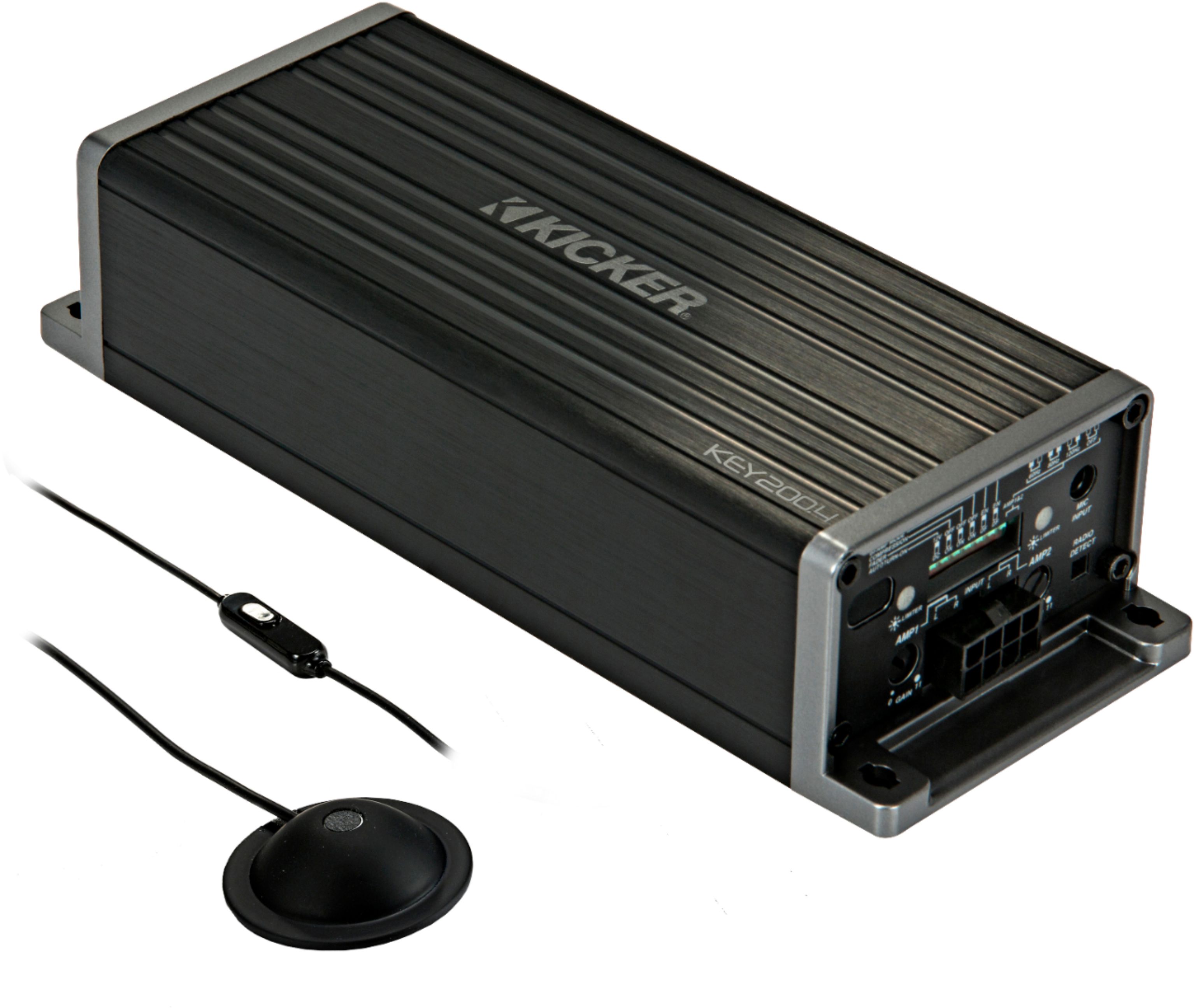 Angle View: KICKER - KEY 200W Multichannel Amplifier with High-Pass Crossover - Black