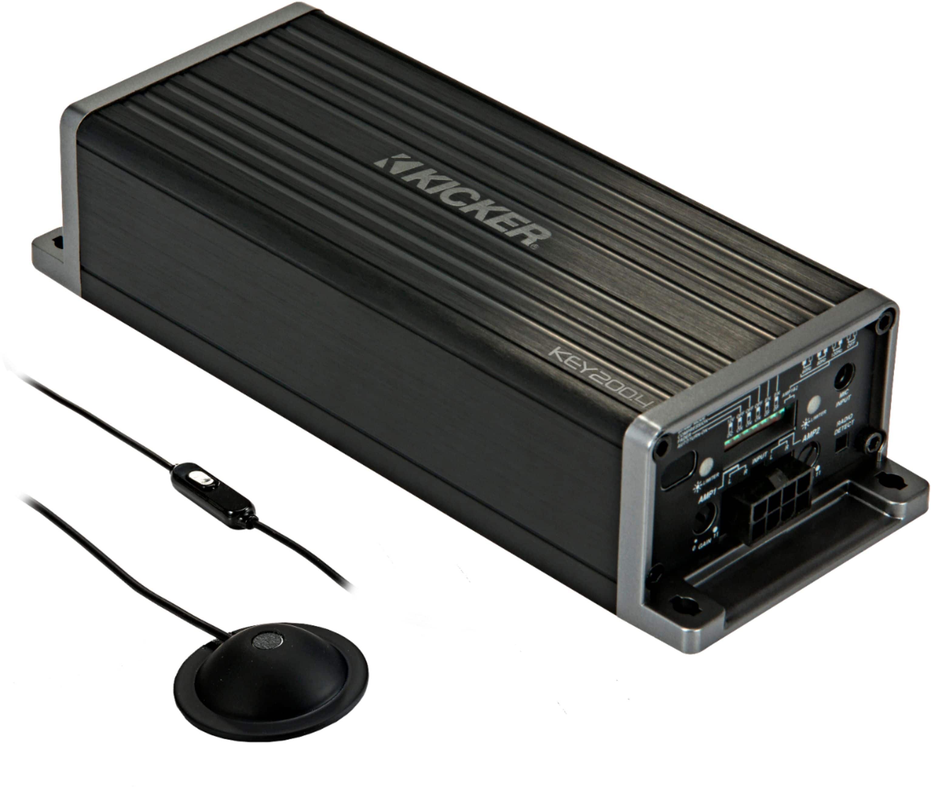 Angle. KICKER - KEY 200W Multichannel Amplifier with High-Pass Crossover - Black.