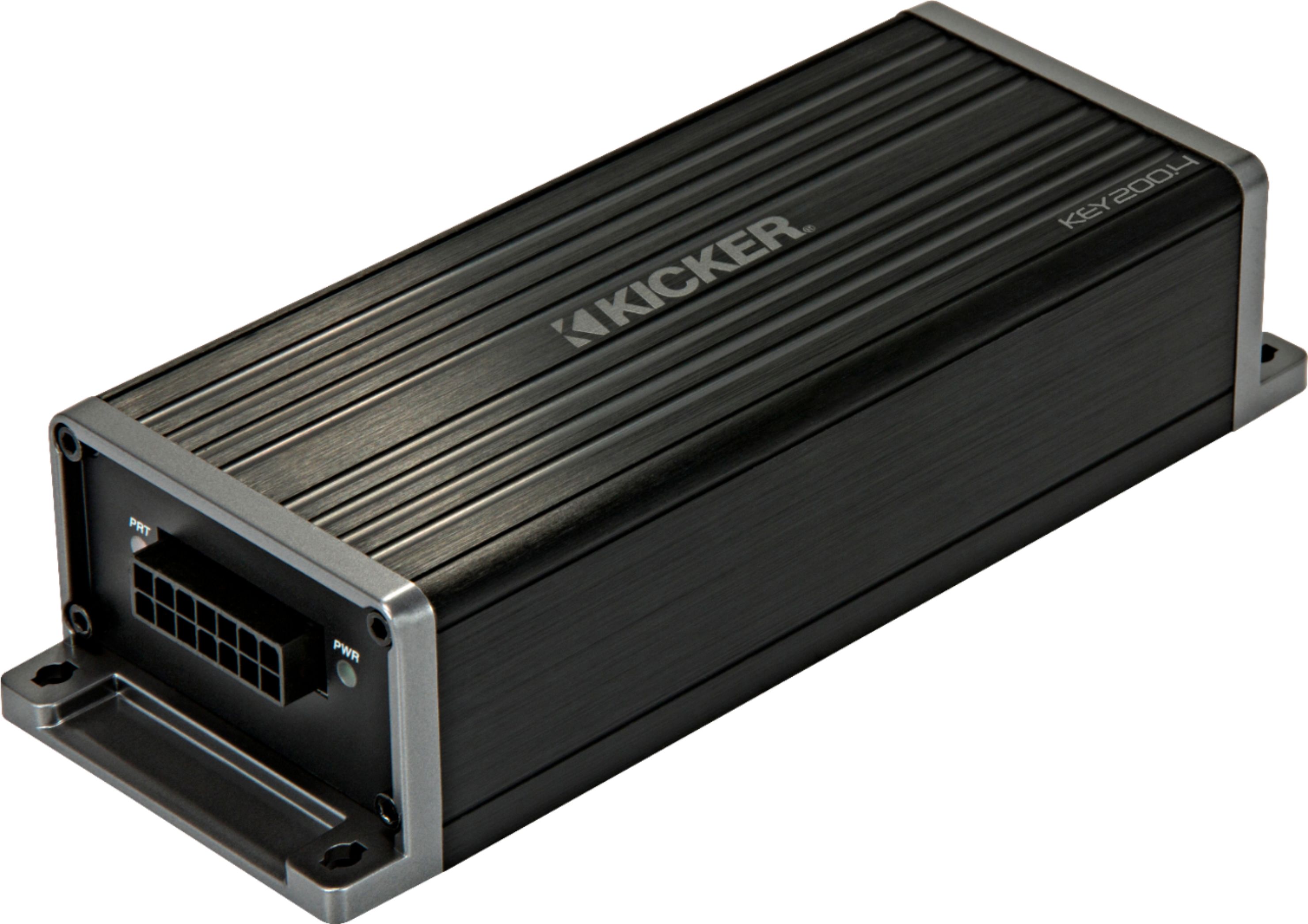 Left View: KICKER - KEY 200W Multichannel Amplifier with High-Pass Crossover - Black