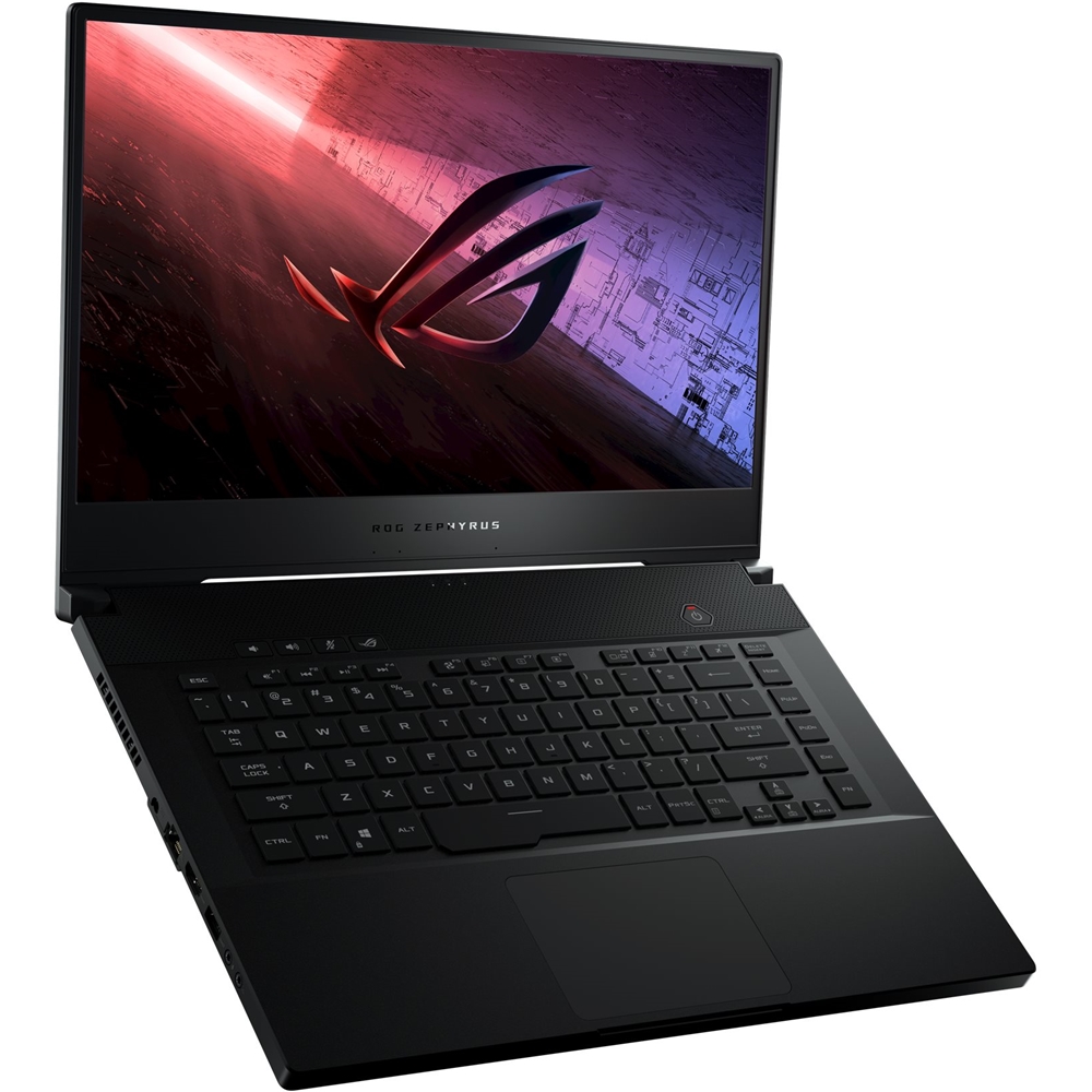 Left View: ASUS - ROG Zephyrus S15 15.6" Laptop - Intel Core i7 - 16GB Memory - NVIDIA GeForce RTX 2070 SUPER - 1TB SSD - Metallic Black