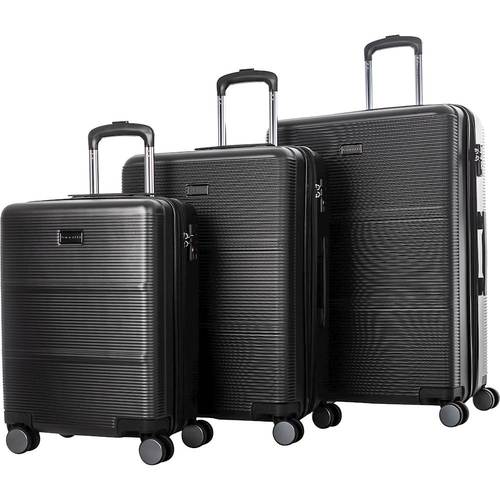 Bugatti - Spinner Suitcase Set (3-Piece) - Black was $489.99 now $293.99 (40.0% off)