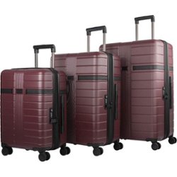 Bugatti - Hamburg Spinner Suitcase Set (3-Piece) - Red Lacquer - Front_Zoom
