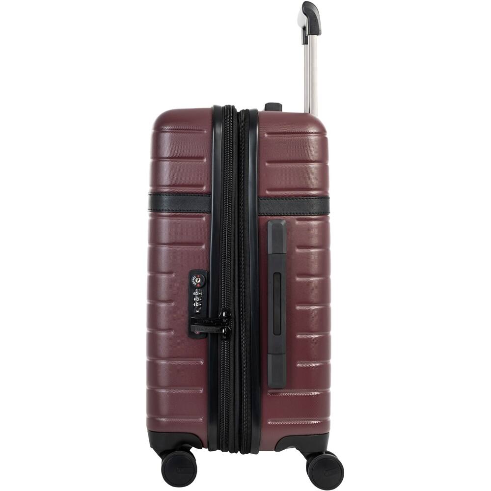 Angle. Bugatti - Hamburg 21" Expandable Spinner Suitcase - Red Lacquer.