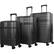 Front. Bugatti - Hamburg Spinner Suitcase Set (3-Piece) - Charcoal.