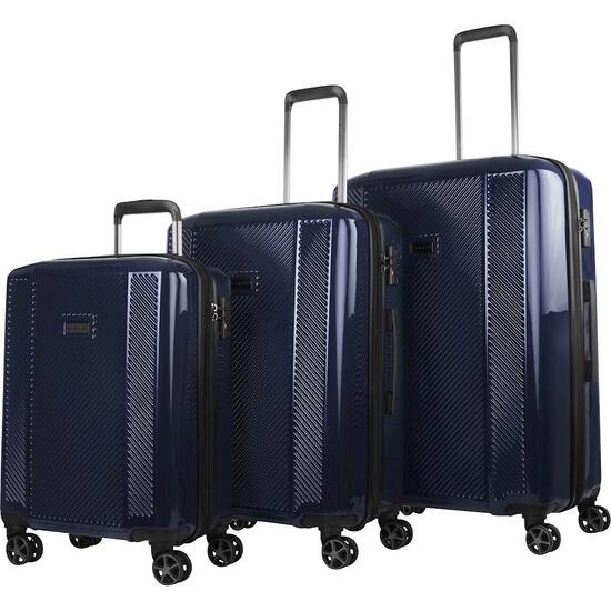 Bugatti Spinner Suitcase Set 3 Piece Navy Hlg4703bu Navy Best Buy