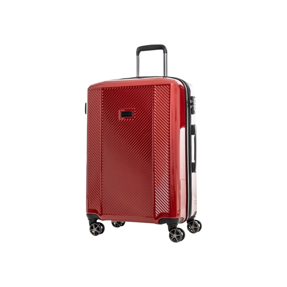 Front. Bugatti - Manchester 25" Expandable Spinner Suitcase - Red Lacquer.