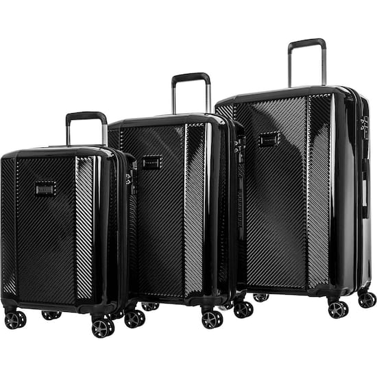 Bugatti Spinner Suitcase Set 3 Piece Black Hlg4703bu Black Best Buy