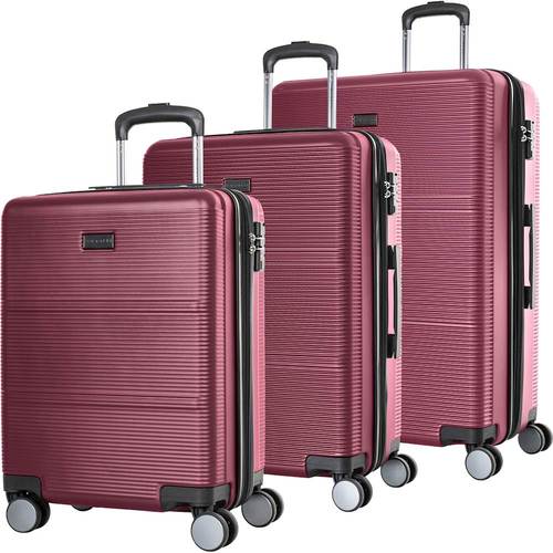 Bugatti - Spinner Suitcase Set (3-Piece) - Rooted Red was $489.99 now $293.99 (40.0% off)