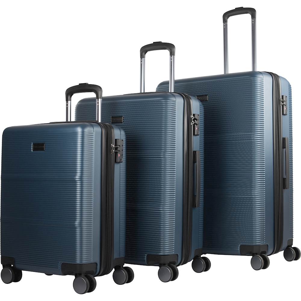 Bugatti Spinner Suitcase Set 3 Piece Steel Blue Hlg4403bu Steelblue Best Buy