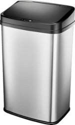 Insignia™ - 13 Gal. Automatic Trash Can - Stainless Steel - Angle_Zoom