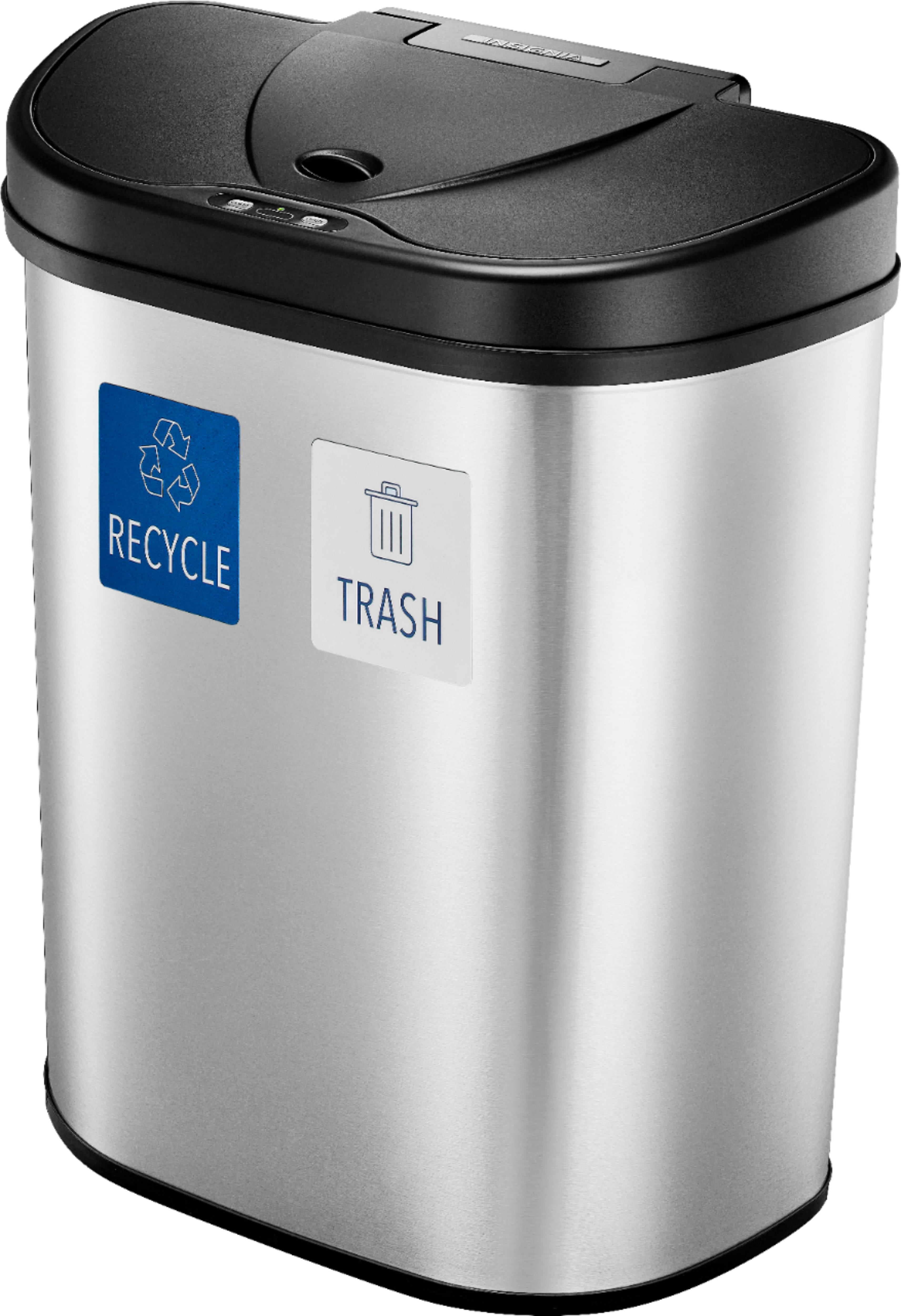 Alt View 13. Insignia™ - 18 Gal. Automatic Trash Can with Recycle and Waste Divider - Stainless steel.