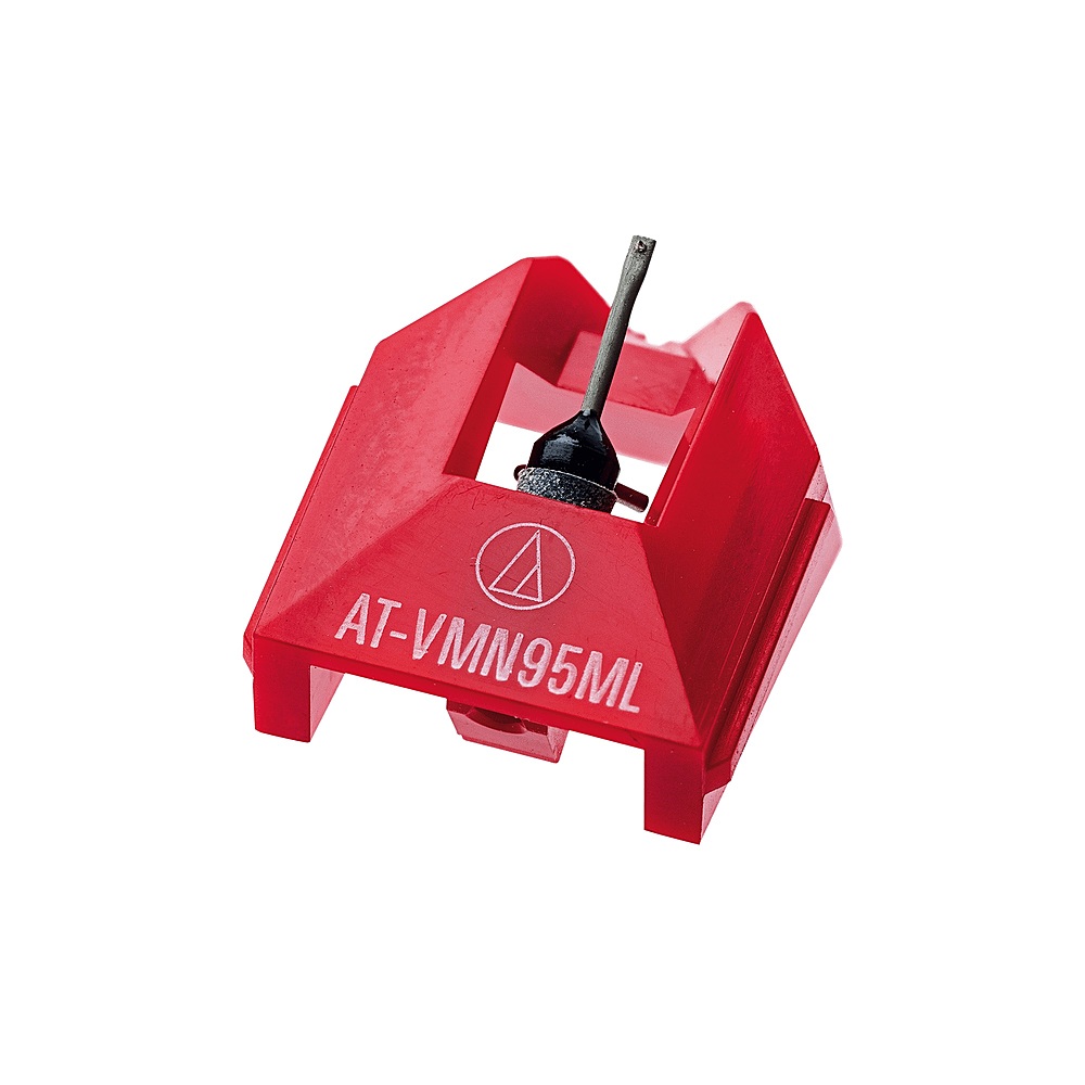 Left View: Audio-Technica - Audio Technica AT-VMN95ML Replacement Stylus - Red