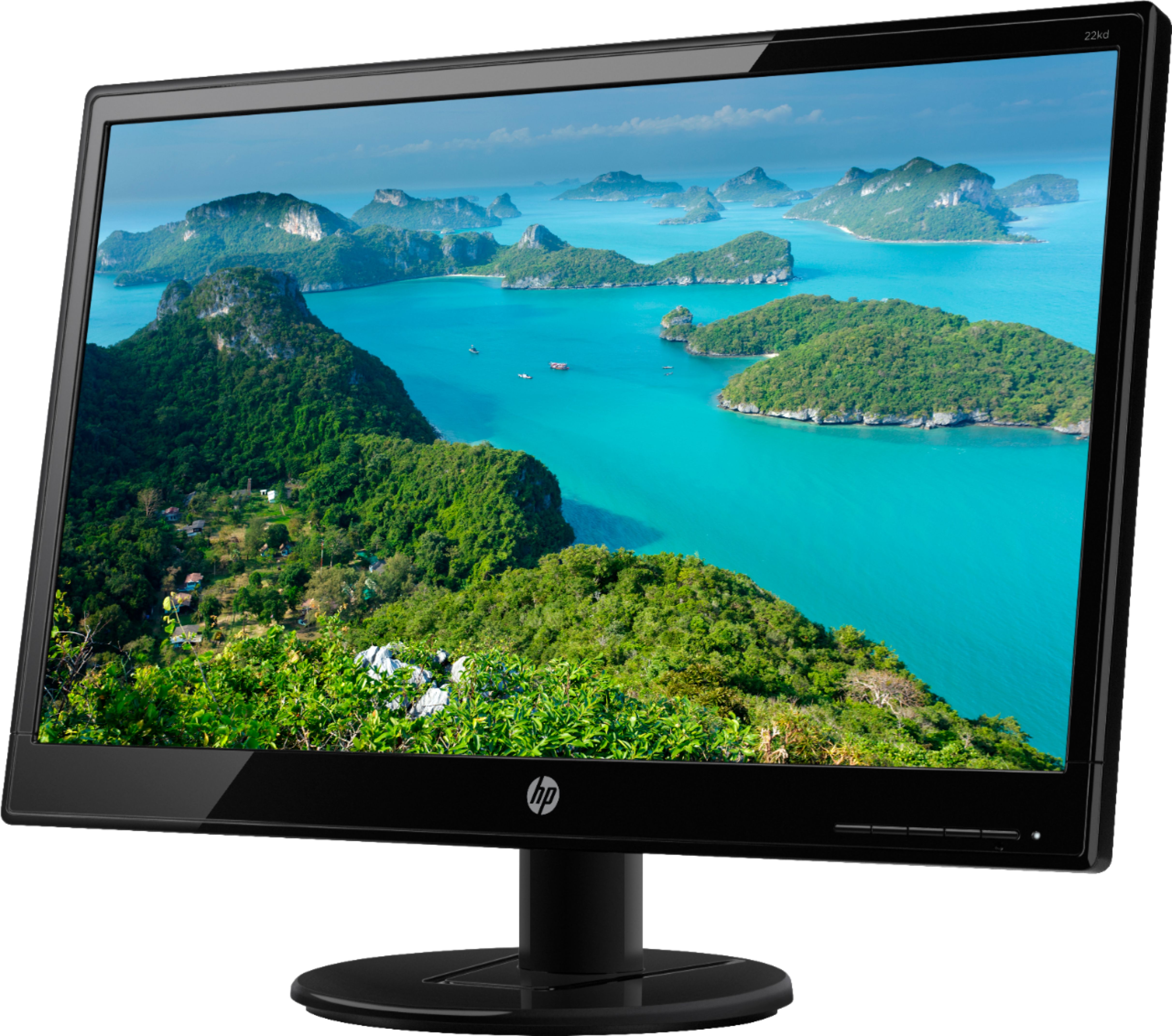 Left View: HP - Geek Squad Certified Refurbished 20.7" LED FHD Monitor - Black