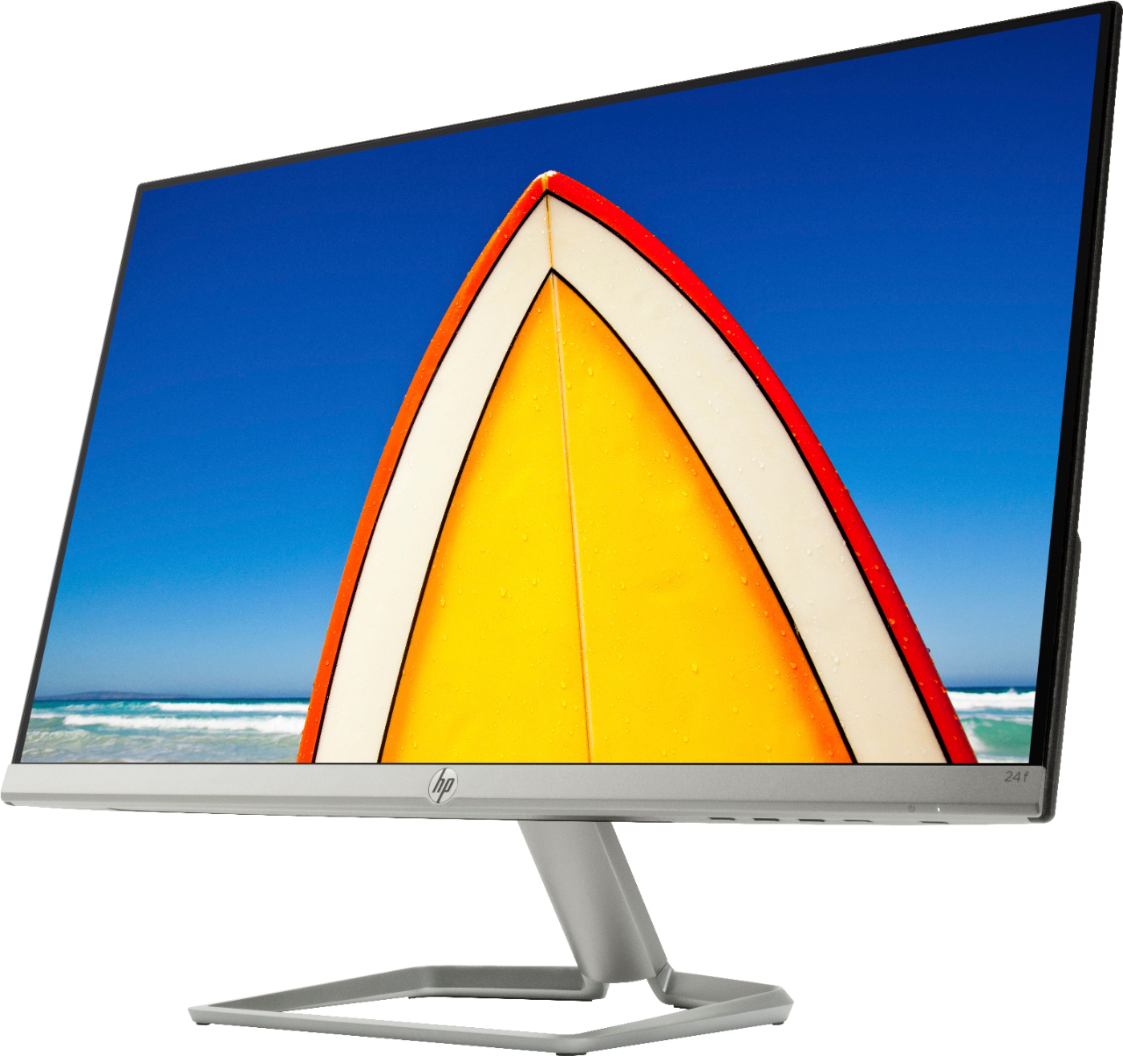 Left View: HP - Geek Squad Certified Refurbished 23.8" IPS LED FHD FreeSync Monitor - Natural Silver