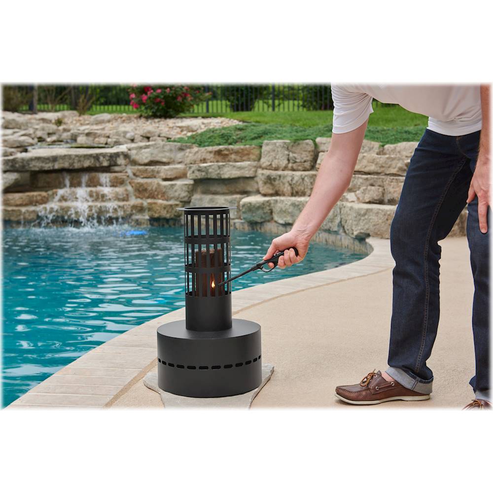 Best Buy: Flame Genie Flame Tower Fire Pit Black FLT