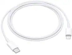 Front. Apple - 3.3 Foot USB-C to Lightning Cable - White.