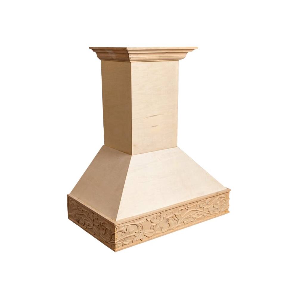 Left View: ZLINE - Designer Wood 30" Externally Vented Range Hood - Unfinished Wood