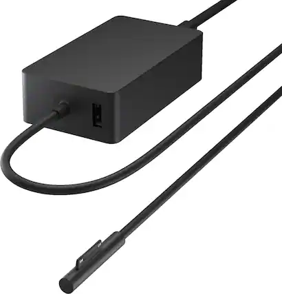 Front. Microsoft - Surface 127W Power Supply - Black.
