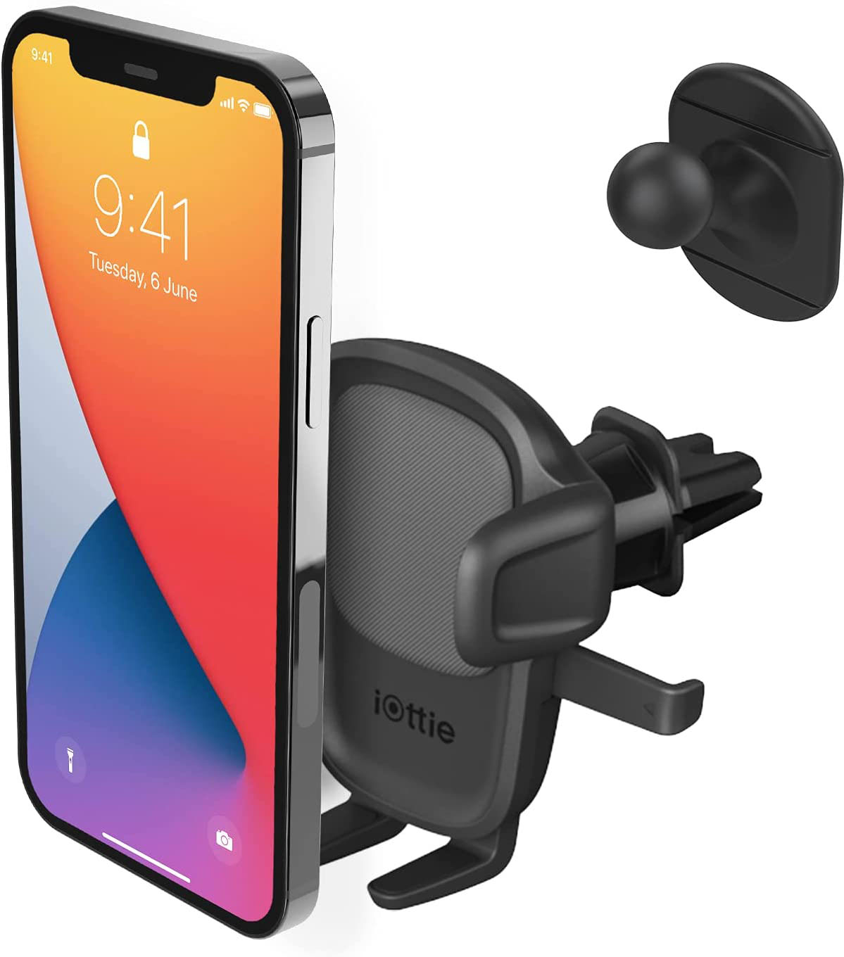 Iottie Smartphone Car Mount, Air Vent and Flush, 2 in 1