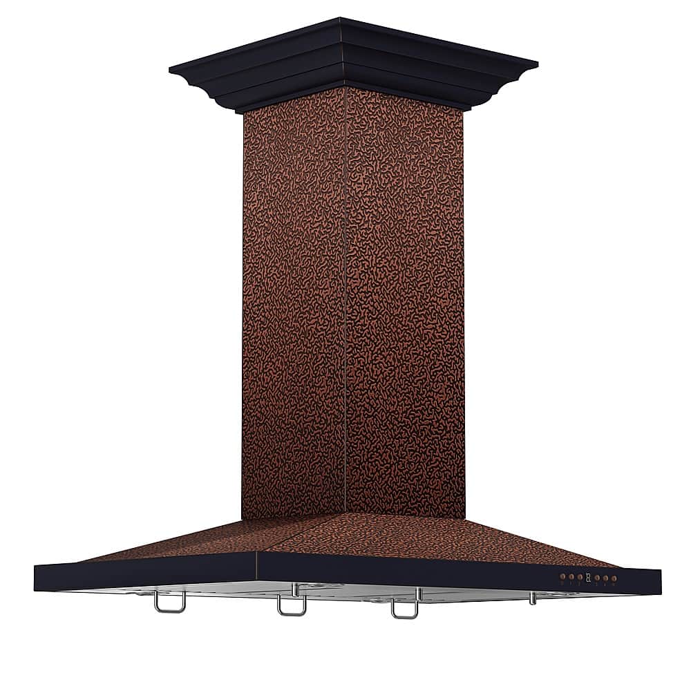 Front. ZLINE - Designer Copper 30" Externally Vented Range Hood - Embossed Copper.