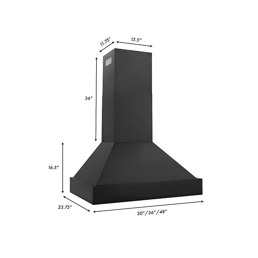 ZLINE 36" Externally Vented Range Hood Black Stainless Steel BS655N36