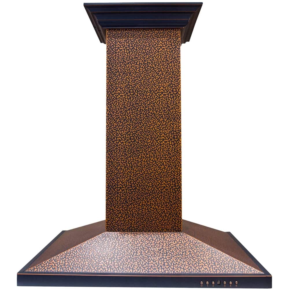 Front. ZLINE - Designer Copper 36" Externally Vented Range Hood - Embossed Copper.