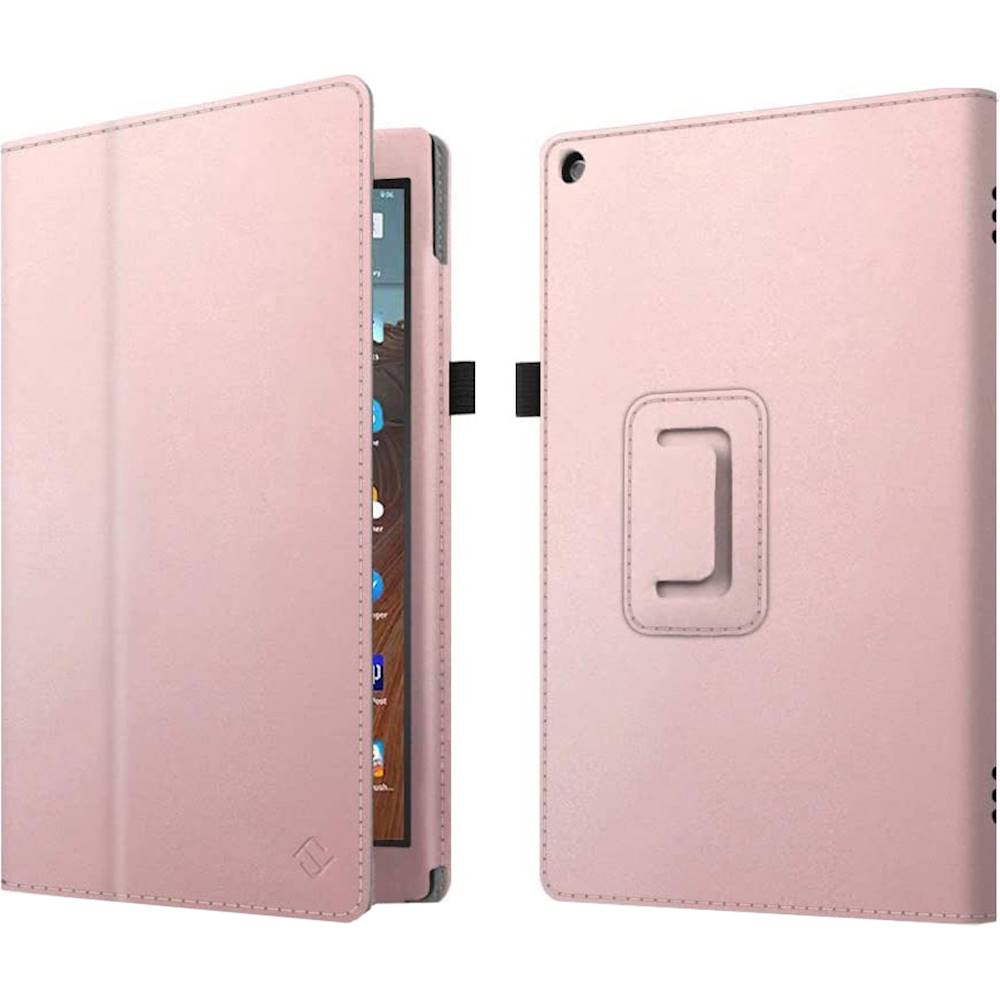 Cas de protection Silicone + PC avec support et bandoulière pour   Kindle Fire HD 10 2021 (Rose Gold)