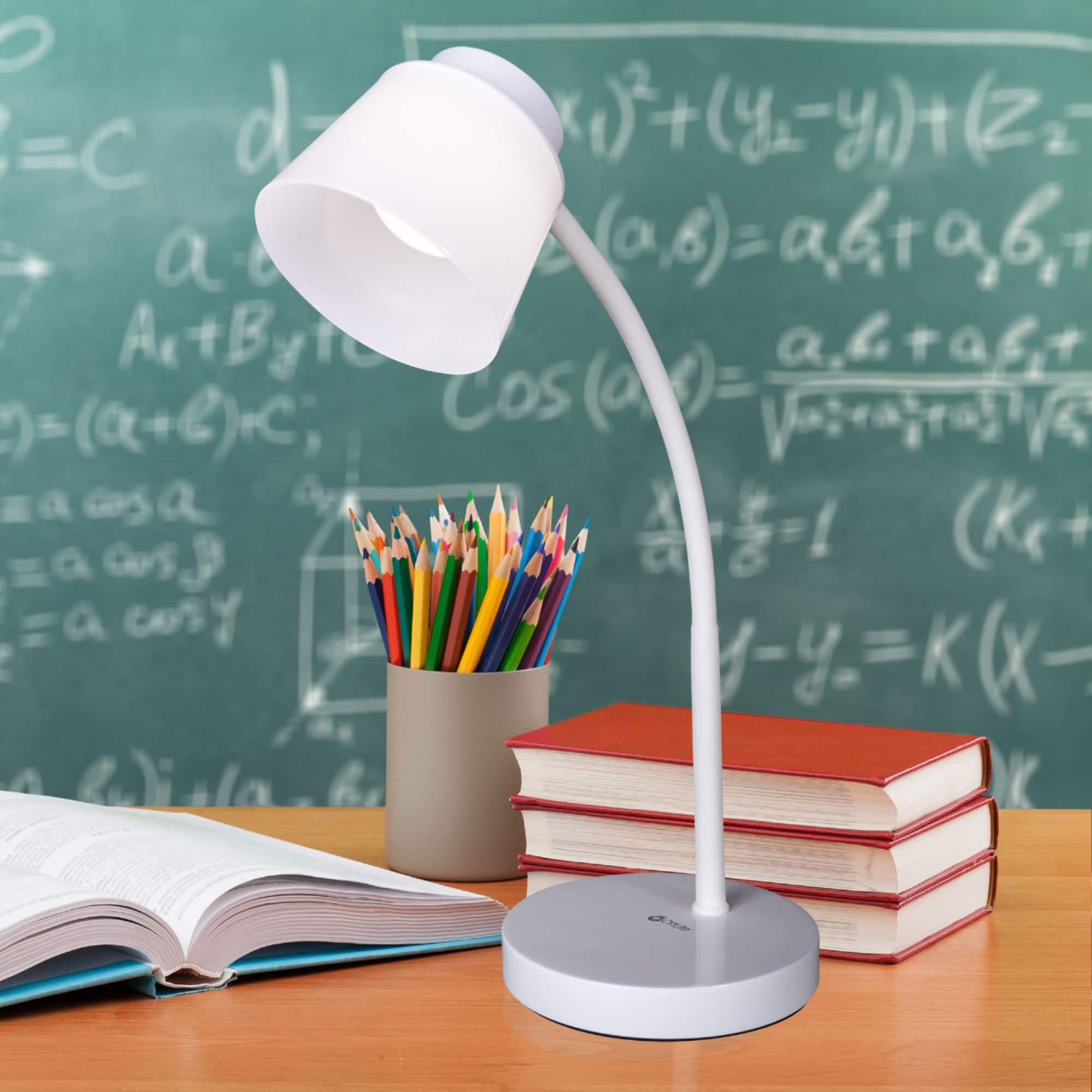 Alt View 15. OttLite - Clarify LED Desk Lamp with 4 Brightness Settings and Adjustable Neck - White.