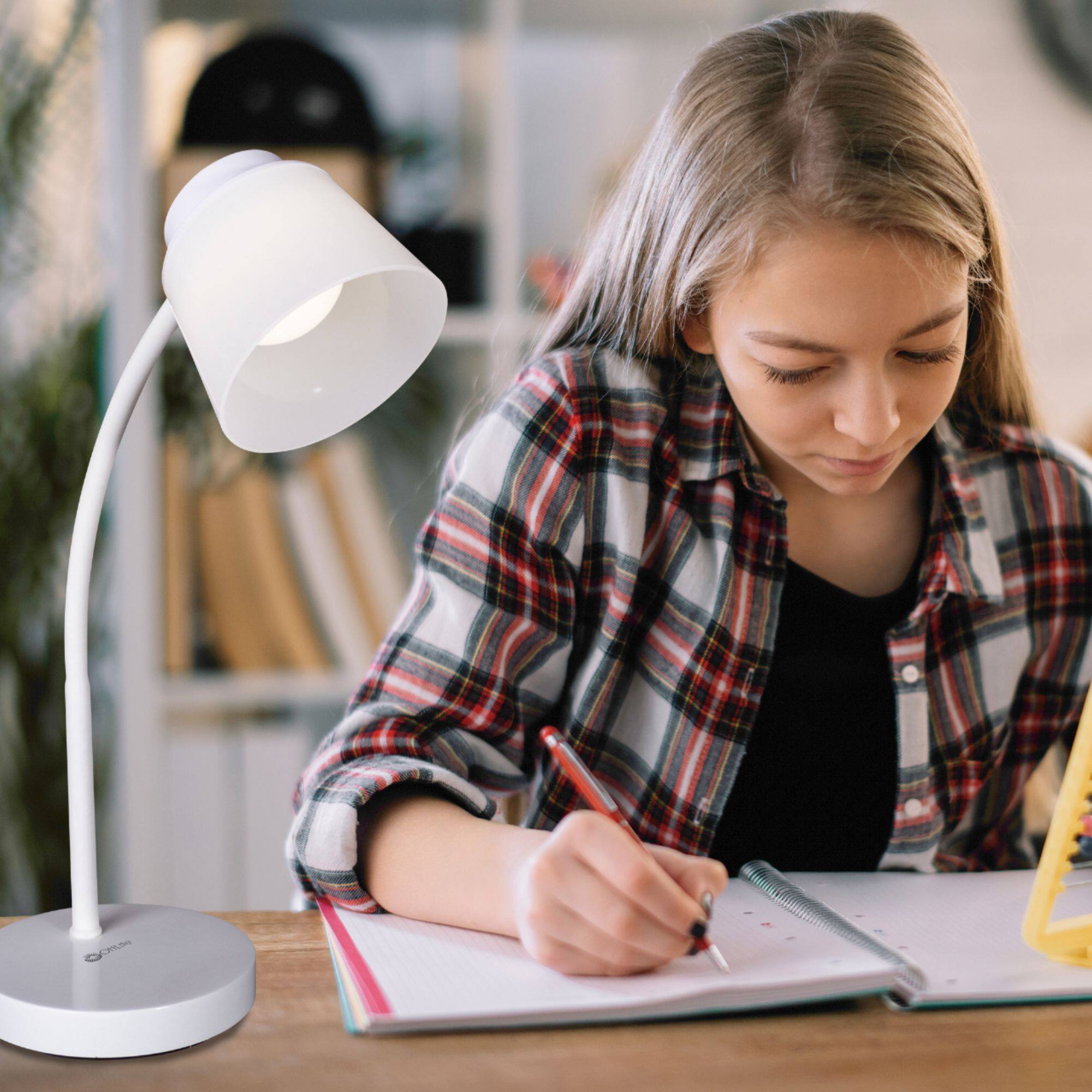 Alt View 16. OttLite - Clarify LED Desk Lamp with 4 Brightness Settings and Adjustable Neck - White.