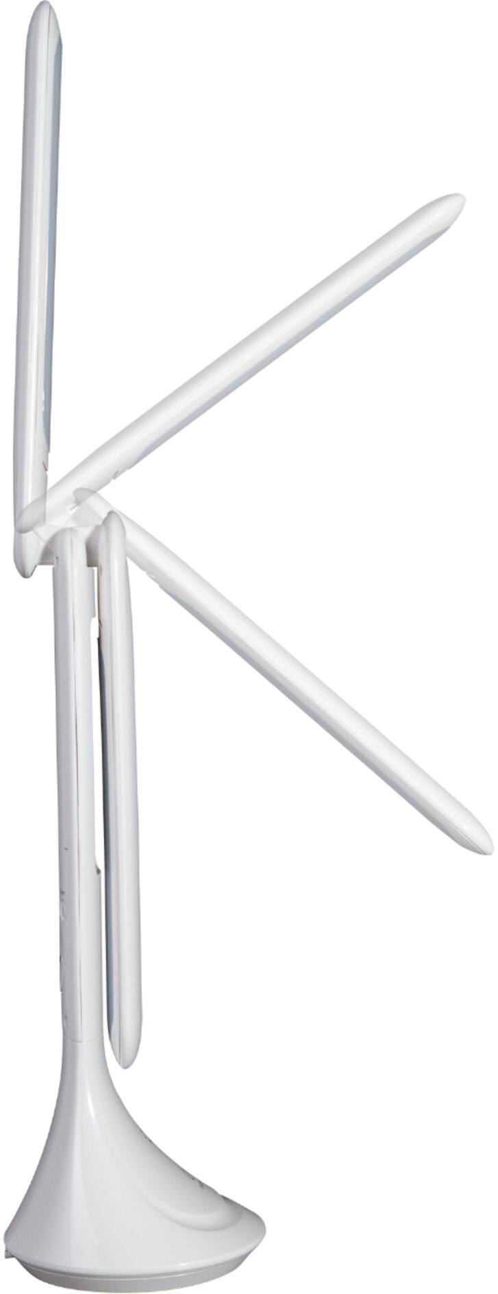 Left. OttLite - Travel Rechargeable LED Task Lamp with 3 Brightness Setting & LCD Display with Time, Date, Month, Day & Temperature - White.