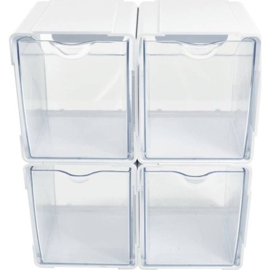 Deflecto Interlocking Storage Organizer (4-Pack) White 421103CR - Best Buy