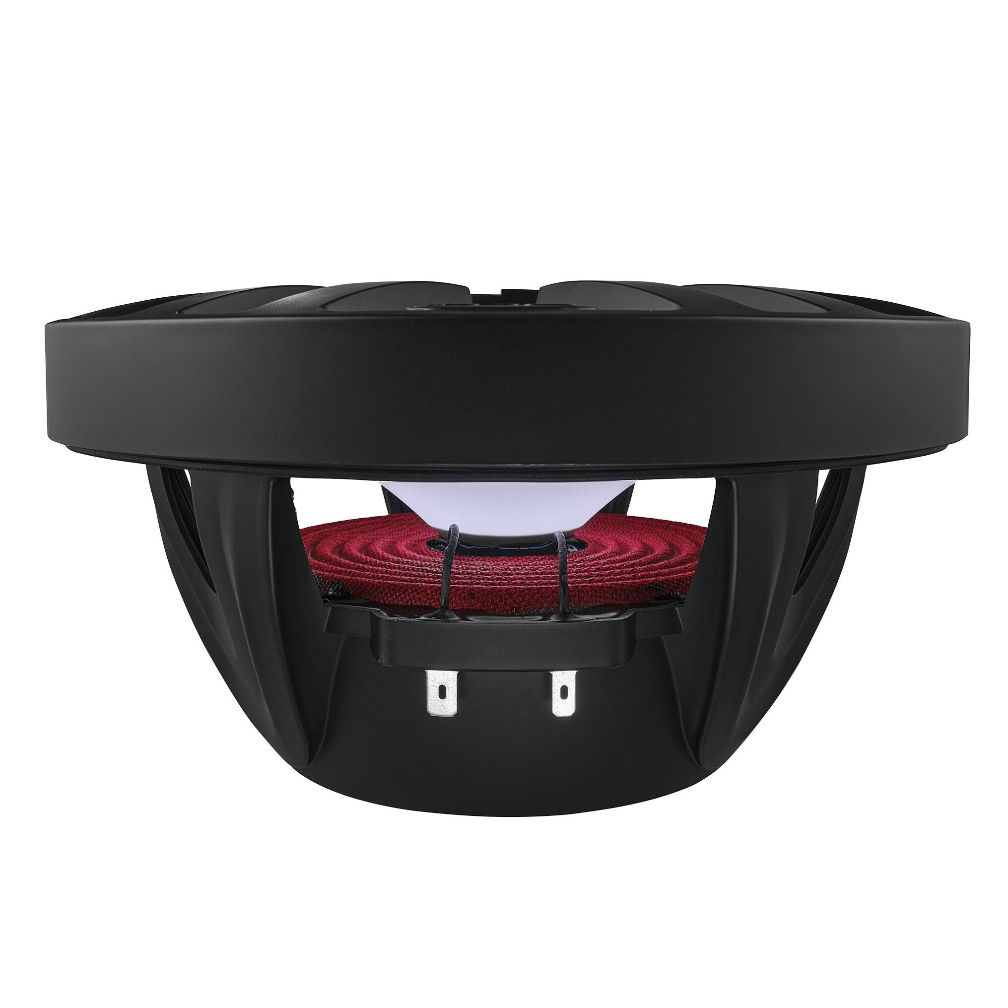 Alt View 3. DS18 Audio - NXL 8" 2-way Coaxial Speaker with RGB LED Lights, Built-in Driver and Grille (Pair), 125W RMS 4-Ohm - Black.
