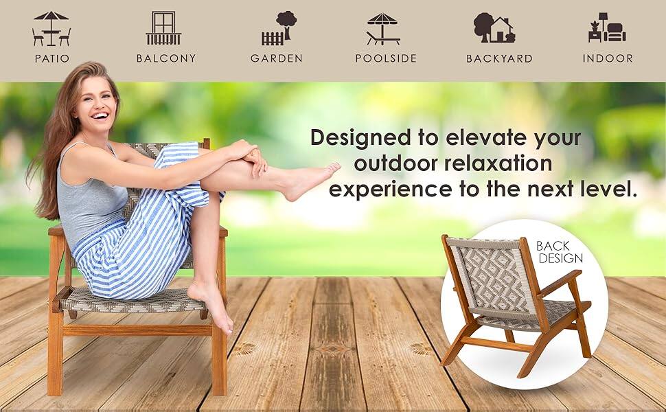 PATIO BALCONY GARDEN POOLSIDE BACKYARD INDOOR

Designed to elevate your outdoor relaxation experience to the next level.

BACK DESIGN