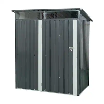 Front. Mondawe - 5ft x 3ft Outdoor Metal Storage Shed - Gray.