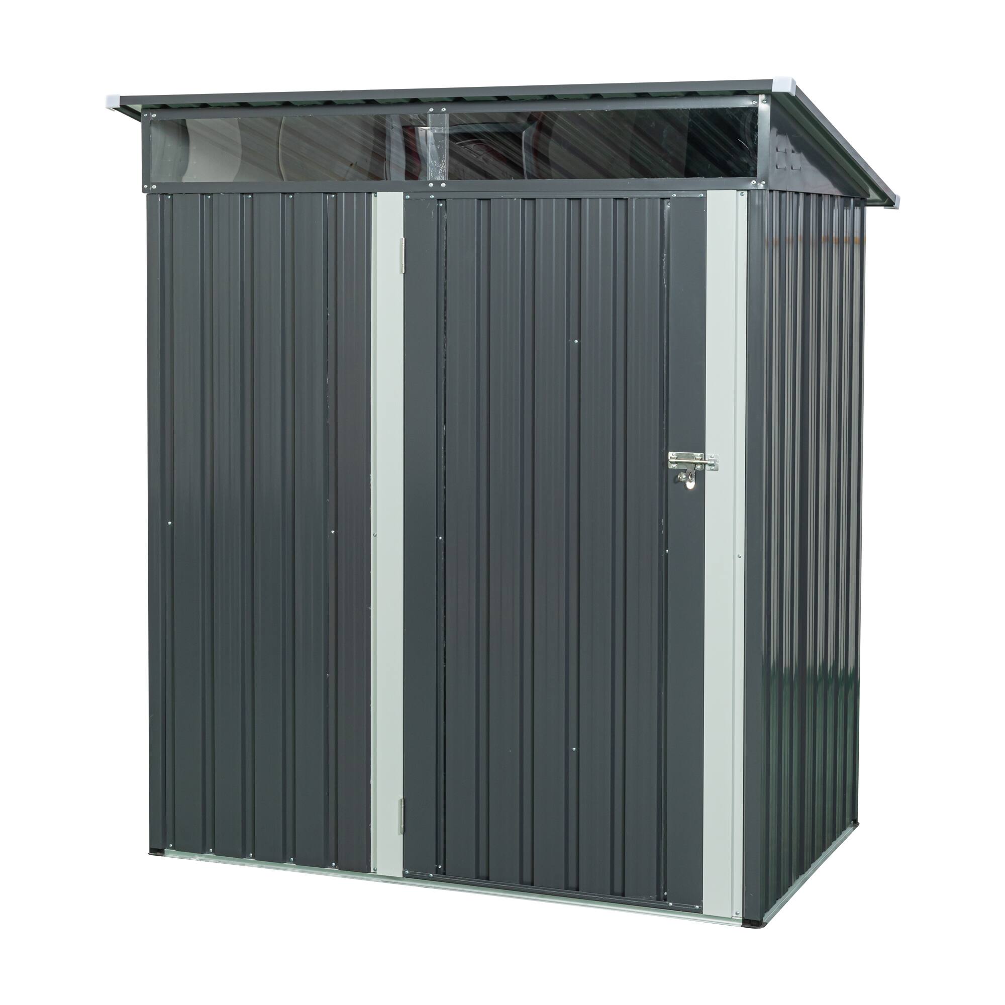 Front. Mondawe - 5ft x 3ft Outdoor Metal Storage Shed - Gray.