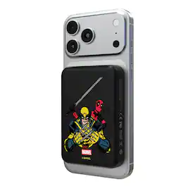 Keyscaper - Marvel Badge Wireless Mag Power Bank - Deadpool Wolverine 3