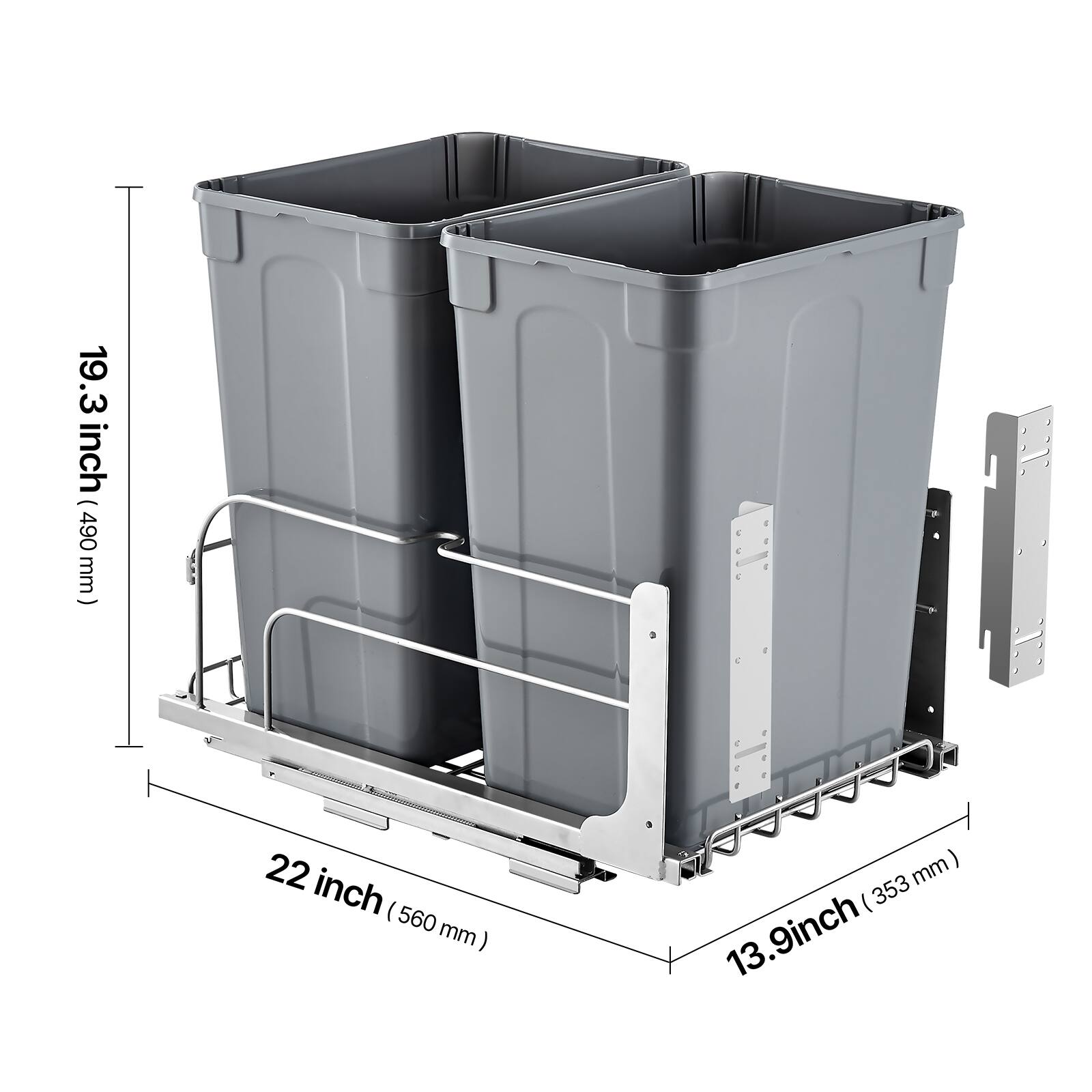 19.3 inch (490 mm)  
22 inch (560 mm)  
13.9 inch (353 mm)