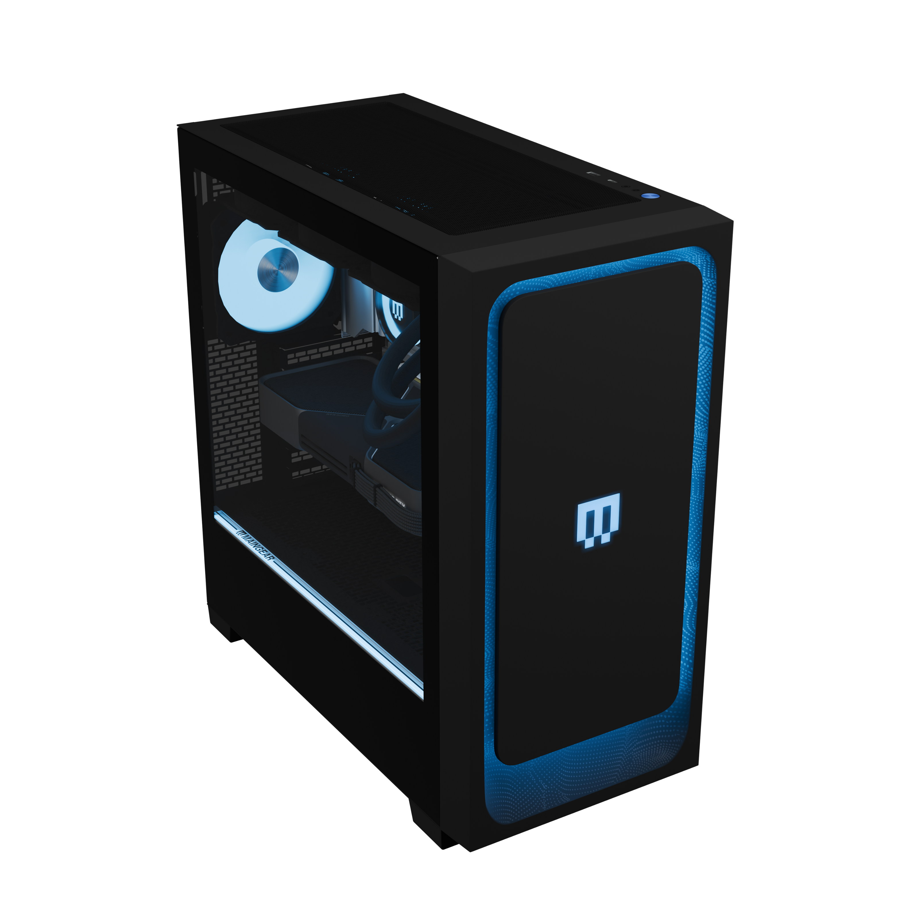 Angle. MAINGEAR - All-new MG-1 | Ruby Gaming Desktop - NVIDIA GeForce RTX 5060 Ti 8GB - Intel Core Ultra 5 225F - 32GB Memory - 2TB SSD - Black.