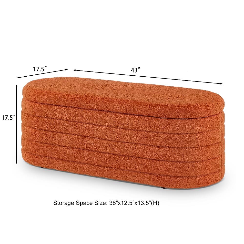 17.5"  
43"  
17.5"  
Storage Space Size: 38"x12.5"x13.5"(H)
