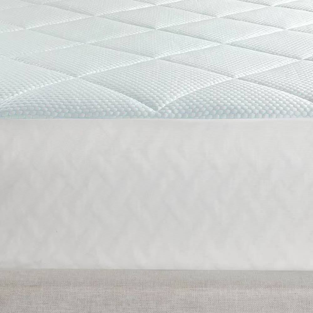 Alt View 1. Hivvago - King size Washable Quilted Mattress Pad with Elastic Fitted Skirt - White.