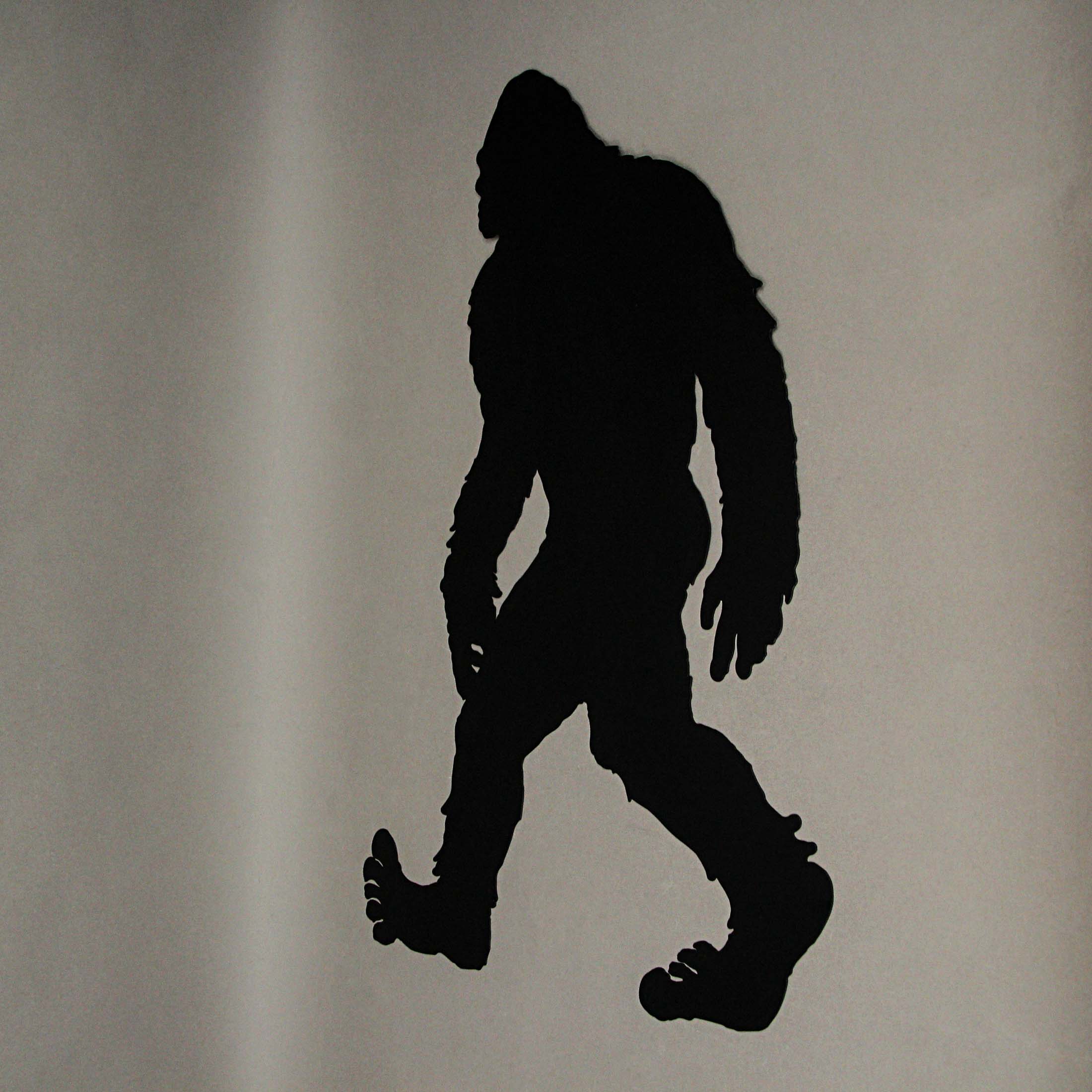 Alt View 8. Zeckos - Black Metal Laser Cut Bigfoot Walking Wall Sculpture Home Decor Sasquatch Art - Black.