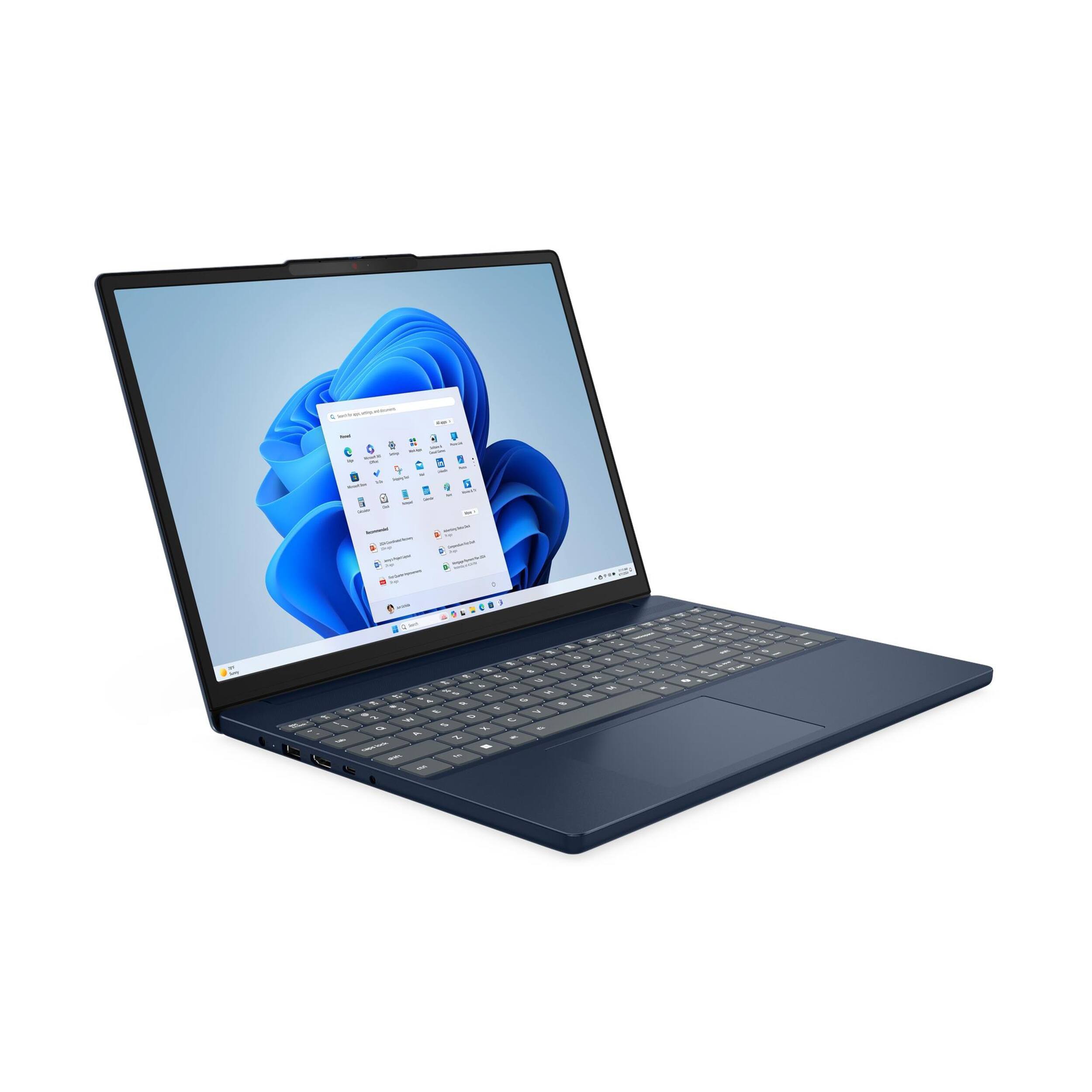 Alt View 3. Lenovo - Lenovo IdeaPad Slim 3i 15.3" WUXGA Touch Laptop,Core 5 210H,16GB RAM,1TB SSD+160GB Dock Set,Win 11 Pro,Backlit,Blue - Blue.