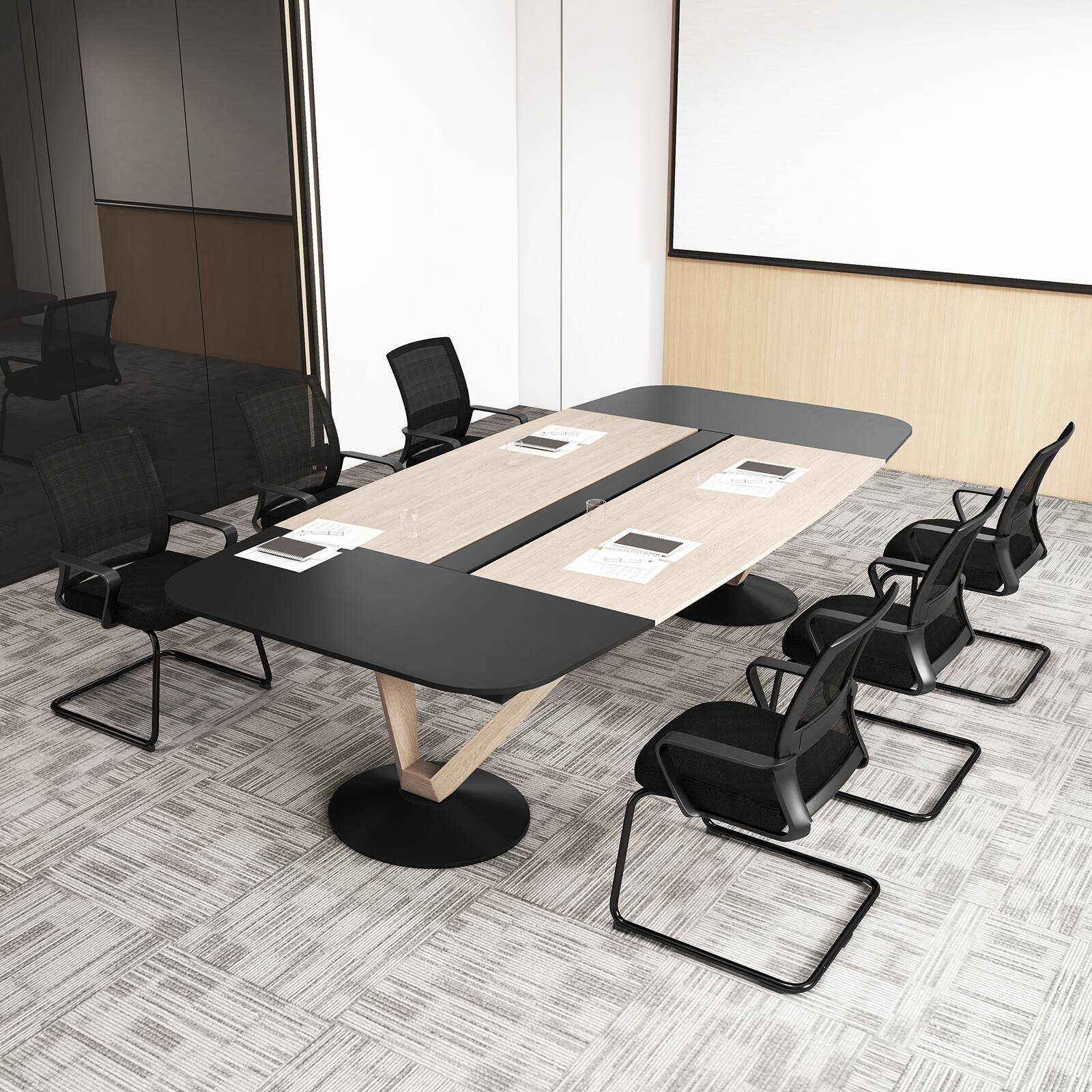 Alt View 1. Ecooso - Office Guest Chair with Lumbar Support for Waiting Room - Black.