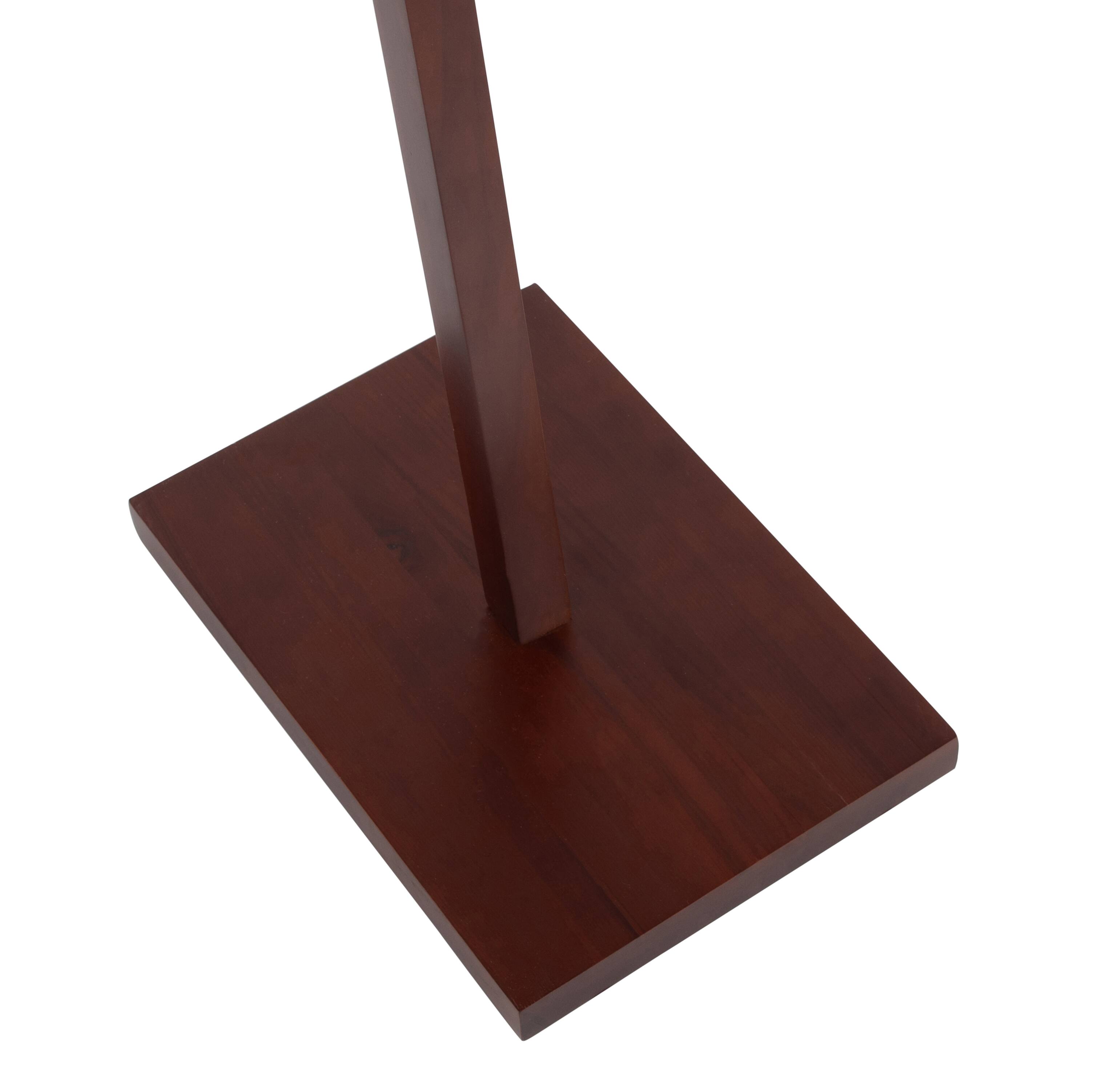Alt View 5. Loheer - Loheer Floor Lamp Walnut Wood and Satin Nickel with Grey Fabric Shade Modern Standing Light for Living Room Bedroom - Acacia Wood.