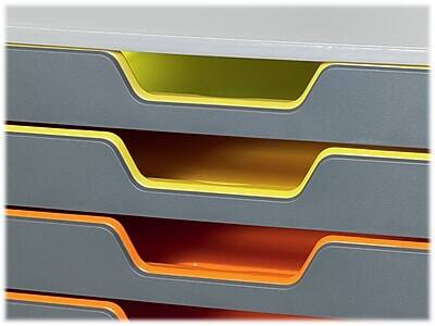 Alt View 3. Durable - VARICOLOR 10-Compartment Stackable Plastic Drawer Box - Gray.