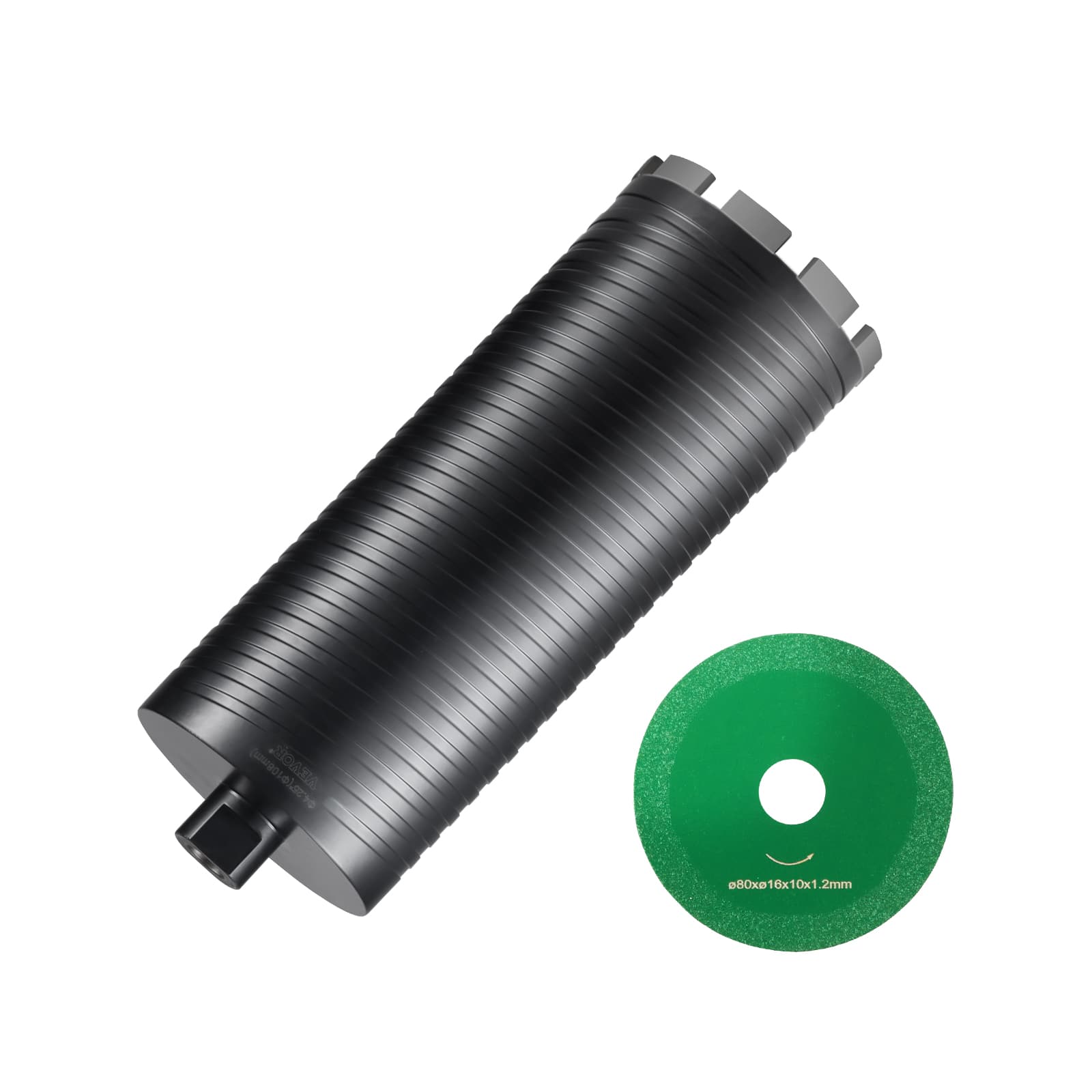 VEVOR - Core Drill Bit, 4.25" Wet/Dry Diamond Core Drill Bits for Brick and Block, Concrete Core Drill Bit - Black